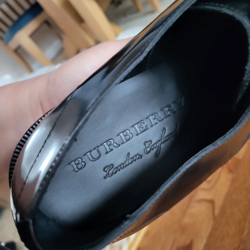 Burberry Glossy Black Leather Derbys